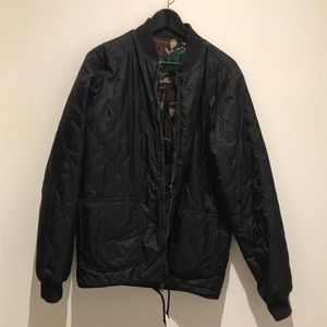 Obey Men's Reversable Zip Up Jacket (Black/Camo)